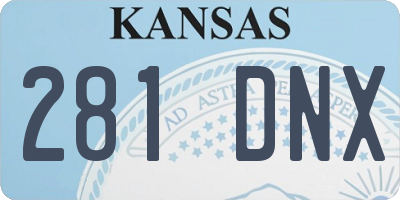 KS license plate 281DNX