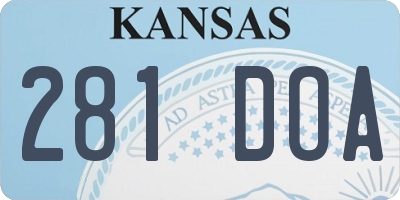 KS license plate 281DOA