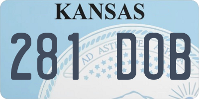 KS license plate 281DOB