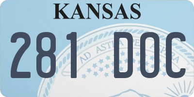 KS license plate 281DOC