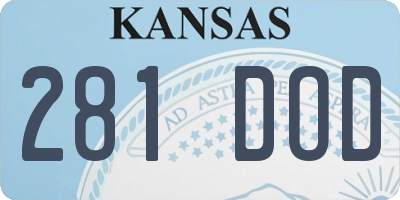 KS license plate 281DOD