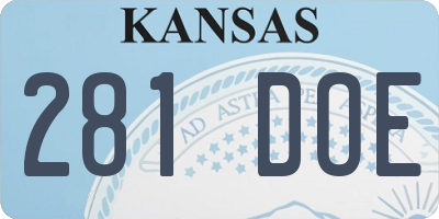 KS license plate 281DOE