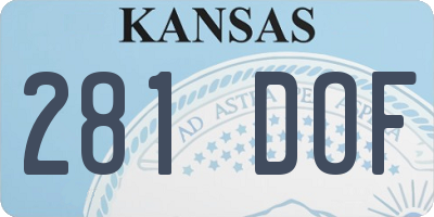 KS license plate 281DOF