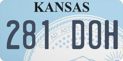 KS license plate 281DOH