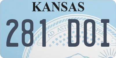 KS license plate 281DOI