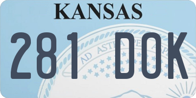 KS license plate 281DOK
