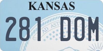 KS license plate 281DOM