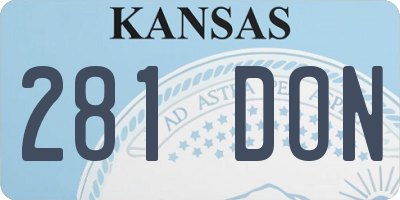 KS license plate 281DON