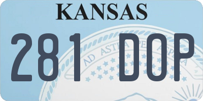 KS license plate 281DOP