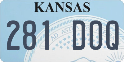 KS license plate 281DOQ