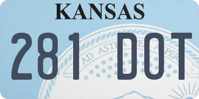 KS license plate 281DOT