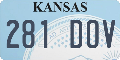 KS license plate 281DOV