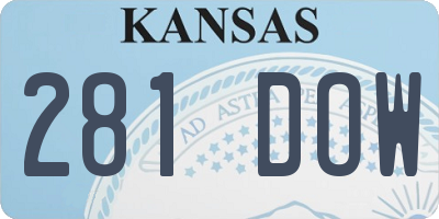 KS license plate 281DOW