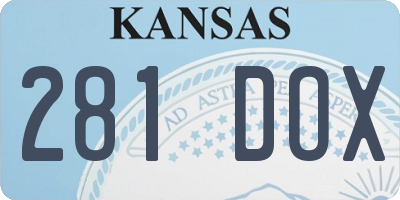 KS license plate 281DOX