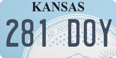 KS license plate 281DOY