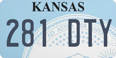 KS license plate 281DTY