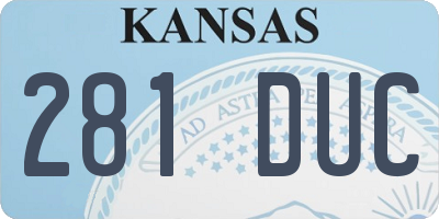 KS license plate 281DUC