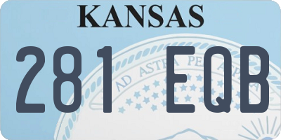 KS license plate 281EQB
