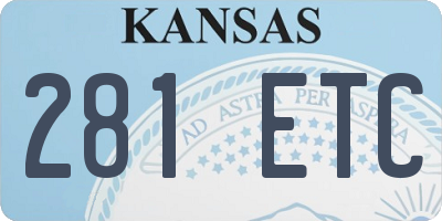 KS license plate 281ETC