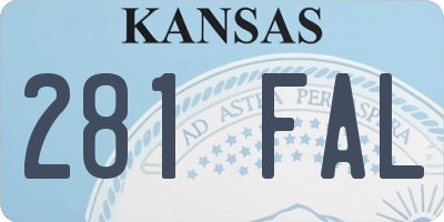 KS license plate 281FAL