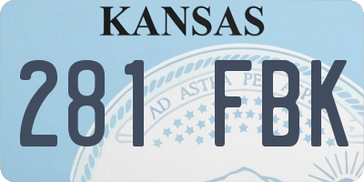 KS license plate 281FBK