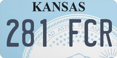 KS license plate 281FCR