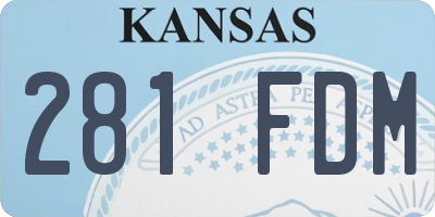 KS license plate 281FDM