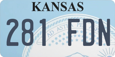 KS license plate 281FDN