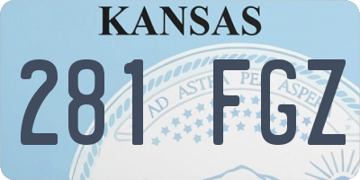 KS license plate 281FGZ