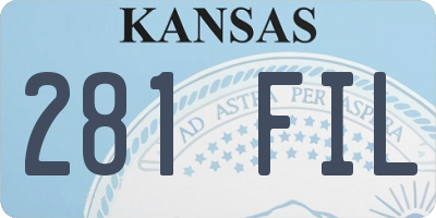 KS license plate 281FIL