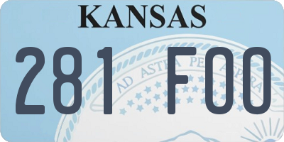 KS license plate 281FOO