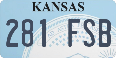 KS license plate 281FSB