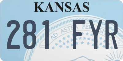 KS license plate 281FYR