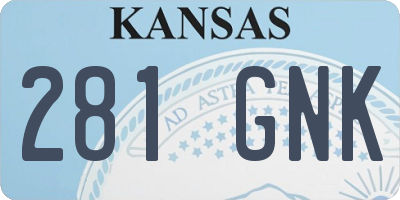 KS license plate 281GNK