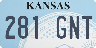 KS license plate 281GNT