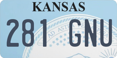 KS license plate 281GNU