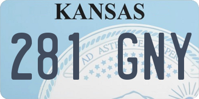 KS license plate 281GNY