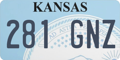 KS license plate 281GNZ