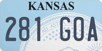 KS license plate 281GOA