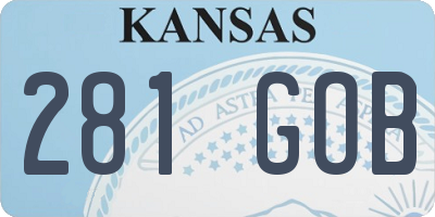 KS license plate 281GOB