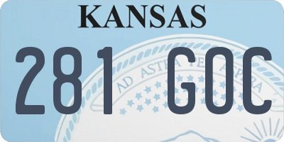 KS license plate 281GOC