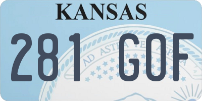 KS license plate 281GOF