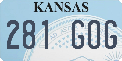 KS license plate 281GOG