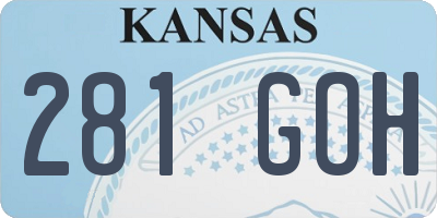 KS license plate 281GOH