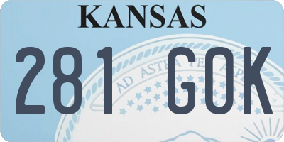 KS license plate 281GOK