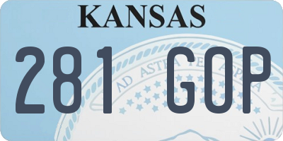 KS license plate 281GOP