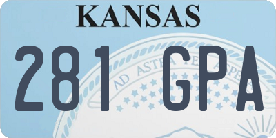 KS license plate 281GPA