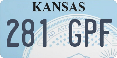 KS license plate 281GPF
