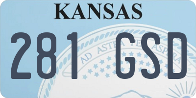 KS license plate 281GSD