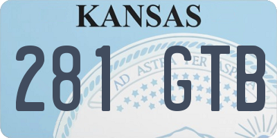 KS license plate 281GTB